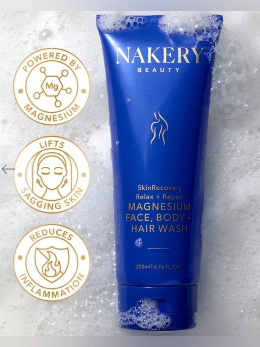 Nakery Beauty SkinRecovery Relax + Repair Magnesium Face, Body & Hair Wash 🫧